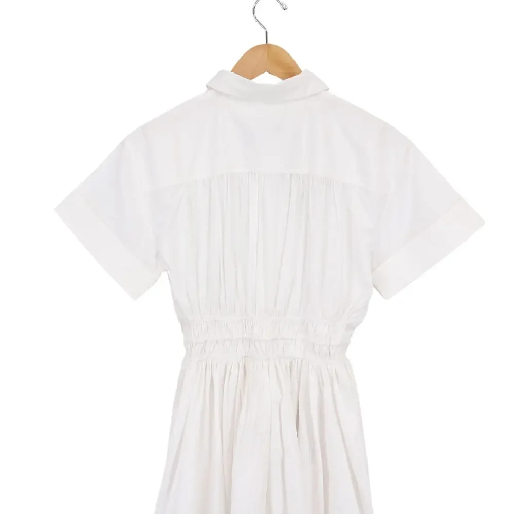 J.Crew Elena Midi Shirtdress Cotton Poplin White Size 0 NWT - Picture 7 of 8